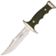 Joker Knives Fixed Blade Knives, 8.13in Overall, 4.5in Satin Sawback SS Clip Point Blade, Green Checkered ABS Handle, SS Guard And Pommel, Camo Nylon Sheath, JKRCF90