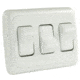 JR Products On/Off Switch With Bezel - Triple Switch, White, 12025