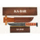 KA-BAR Knives 125th Anniversary Dogs Head Knife, 11.88in Overall, 7in Black oxide Coated 1095 Cro-Van Carbon Steel Clip Point Blade, Stacked Leather Handle, Leather Sheath, KA9228