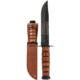 KA-BAR Knives 125th Anniversary USN Knife, 11.88in Overall, 7in Black oxide Coated 1095 Cro-Van Carbon Steel Clip Point Blade, Stacked Leather Handle, Leather Sheath, 9227