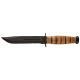KA-BAR Knives USMC Fighting-Utility Fixed Blade Knife, 7in 1095 Cro-Van Fixed Blade, Brown Leather Handle, Brown, 3257