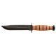 KA-BAR Knives Shorty USMC Fixed Blade w/Leather Sheath, 5.25in, Cro-Van 1095 Steel, Straight Edge, Leather Handle, K1250