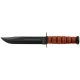 KA-BAR Knives Original Full Size US Army Fixed Blade Tactical Knives, Plain Edge, Leather Handle, Black Nylon Sheath, KB5020