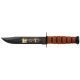 KA-BAR Knives USMC Vietnam Fixed Blade Knife, 7in 1095 Cro-Van Fixed Blade, Brown Leather Handle, Brown, 9140