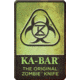 Ka-Bar Knives Original Zombie Knife Sign, BLACK/GREEN 1-5700SIGN-4