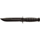 Ka-Bar Knives Short Straight Edge Knife w/ Leather Sheath, Black, Clampack 4-1256CP-1