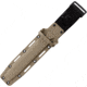 KA-BAR Knives USA Fighting Knife, 11.75in Overall, 7in Black Coated 1095 Cro-Van Carbon Steel Clip Point Blade, Tan Grooved Kraton Handle, Plastic Sheath, 5013