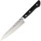 Kanetsune Petty Kitchen Knives, Tsuchime Vg-1 Series, 9.5in Overall, 5.25in Mirror Polished Vg-1 SS Blade, Black Smooth Wood Handle, SS Bolster, Hrc 59-60, Black, KC-944