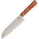 Kanetsune Santoku Kitchen Knives, 11.25in Overall, 6.5in Satin Blade, Blade Features Takefu-Shiro-2 High Carbon Steel Core, Sandwiched Between Sus410 SS Steel, Red Plywood Handle, KC-350