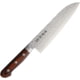 Kanetsune Santoku Kitchen Knives, 12in Overall, 7.5in Hammered Finish Vg-10 Damascus Steel Blade, Brown Laminated Wood Handle, SS Guard, Full Tang, brown, KC-903