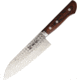 Kanetsune Santoku Kitchen Knives, Tsuchime Vg-1 Series, 11.25in Overall, 6.5in Hammered Finish Vg-1 SS Blade, SS Bolster, Mahogany Wood Handle, Hrc 58-59, KC-942