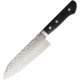 Kanetsune Santoku Kitchen Knives, Tsuchime Vg-1 Series, 11.25in Overall, 6.5in Mirror Polished Vg-1 SS Blade, Black Smooth Wood Handle, SS Bolster, Hrc 59-60, Black, KC-943
