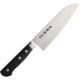 Kanetsune Santoku Knife, 6.75" blue steel blade, Black smooth wood handle, KC-123