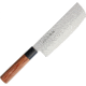 Kanetsune Usubagata 165mm Kitchen Knives, 11.75in Overall, 6.88in Hammered Finish Dsr-1K6 Hc SS Blade, Wood Handle, Plastic Guard, KC-953