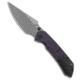 Kansept Kansept Fenrir Liner Lock Knife Purple Mic + BW Titanium 3.5" Damascus K1034Z2, Black/Purple, Damascus, adult, BHQ-204544