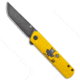 Kansept Kansept Knives Foosa Slip Joint Knife Yellow G-10 w/ Bat/Spider 3" Black SW, Yellow, 154CM, adult, BHQ-138083