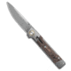Kansept Knives Kansept Kitpu Frame Lock Knife Copper Carbon Fiber 2.9&quot; Damascus, Black/Copper, Damascus, adult, BHQ-223433