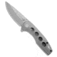 Kansept Knives Kansept Knives Cassowary Frame Lock Knife Gray Anodized Ti 2.91" Damascus, Gray, Damascus, adult, BHQ-199316