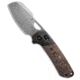 Kansept Knives Kansept Knives Nahual Crossbar Lock Knife Copper Carbon Fiber 2.9&quot; Damascus, Black/Copper, Damascus, adult, BHQ-221301