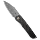 Kansept Knives Kansept Nettle Frame Lock Knife Twill Carbon Fiber &amp; G10 3.2" Damascus, Black, Damascus, adult, BHQ-230055