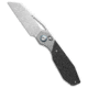 Kansept Knives Kansept QTRO Crossbar Lock Knife BB Ti/Shred Carbon Fiber 3.6" SW Elmax, Black/Gray, Elmax, adult, BHQ-226775