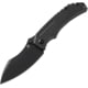 Kansept Knives Pelican EDC Framelock Folding Knife, 3" black coated S35VN stainless modified drop poin, Black stonewash finish titanium handle, K1018A4