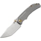 Kansept Knives Pelican EDC Framelock Folding Knife, 3" stonewash finish S35VN stainless modified tanto, Gray titanium handle, K1018A1
