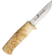 Karesuando Niibi Fixed Blade Knife, 3in, Stainless Steel, Standard Edge, Satin, Brown, Curly Birch Handle KAR4011