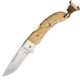 Karesuando Singi FAllkniv Natural Folding Knife,3in,Drop Point,Natural,Curly Birch Handle KAR3618