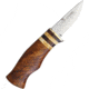 Karesuando Vasittu Fixed Blade Knife, 7in Overall, 2.75in Mirror Sandvik 12C27 SS Drop Point, Curly Birch Handle, Brown Leather Belt Sheath, Boxed With Hanging Tab, 4043