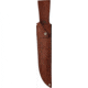 Katz Alamo Bowie White Micarta Fixed Blade Knife, 15in Overall, 10in Bowie XT-75 Steel Blade, White Micarta Handle, Brown Leather Belt Sheath, CB-10/WM