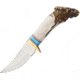 Ken Richardson Knives Small Hunter Turquoise Fixed Blade Knife, 3in, Antler Handle KRK1403T
