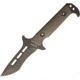 Kensei Fixed Blade Knife, 4.5in, 440A Steel, Standard Edge, Green, G10 Handle KE002