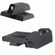 Kensight Bomar BMCS Adjustable Target Beveled Flat Base Tritium Pistol Night Sight Set, 1911, Rear/Front, Arctic White Outlines, Black, 960095