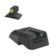 Kensight Proglo Contoured Base Recessed Blade DAS Adjustable Tritium Pistol Night Sight, Novak, Rear/Front, Black, Lumi Green, Black, 990626