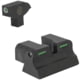 Kensight GI Series Bar-Dot-Bar Tritium Pistol Night Sight, 80 Series Colt Tenon, M1911-A1, Rear/Front, Green, Black, 952212