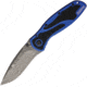 Kershaw Blur Assisted Opening Folding Knife, 3.4in, Damascus, Drop Point, Blue Anodized Aluminum with Black Trac-Tec Handle, 1670NBDAM