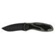 Kershaw Blur Assisted Opening Folding Knife, 3.4 in, 14C28N, Black Ceracote, Drop Point Blade, 6061-T6 Aluminum/Trac-Tec, Olive Drab Handle, 1670OLBLK
