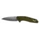 Kershaw Dividend Composite Folding Knife, 3 in, Composite N690/D2 Steel, Drop Point Blade, 6061-T6 Aluminum/Trac-Tec, Olive Handle, 1812OLCB