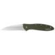 Kershaw Leek Assisted Opening Folding Knife, 3 in, 14C28N, Drop Point Blade, 6061-T6 Aluminum, Olive Handle, 1660OL