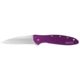 Kershaw Leek Assisted Opening Folding Knife, 3 in, 14C28N, Drop Point Blade, 6061-T6 Aluminum, Purple Handle, 1660PUR