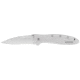 Kershaw Leek Assisted Opening Folding Knife, 3 in, 14C28N, Serrated Drop Point Blade, 410 Stainless Steel, Silver Handle, 1660ST