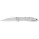 Kershaw Leek Assisted Opening Folding Knife, 3 in, 14C28N, Serrated Drop Point Blade, 410 Stainless Steel, Silver Handle, 1660ST