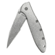 Kershaw Leek Assisted Opening Folding Knife, 3 in, 14C28N, Serrated Drop Point Blade, 410 Stainless Steel, Silver Handle, 1660ST