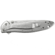 Kershaw Leek Assisted Opening Folding Knife, 3 in, 14C28N, Serrated Drop Point Blade, 410 Stainless Steel, Silver Handle, 1660ST
