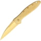 Kershaw Leek Assisted Opening Folding Knife, 3 in, Gold DLC Coated Sandvik 14C28N Steel, Wharncliffe Blade, Stainless Steel, Gold DLC Coated Handle, KS1660G