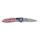 Kershaw Leek USA Folding Knife, 3in, 14C28N, Drop Point Blade, 6061-T6 Aluminum, Red/White/Blue Handle, 1660USA