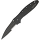 Kershaw Leek Assisted Opening Folding Knife, 3 in, Stainless Steel, Partially Serrated, Black DLC Coated Stainless Handle, 1660CKTSTB