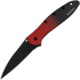 Kershaw Leek Assisted Opening Folding Knife, 3 in, Black Oxide CPM MagnaCut Stainless Steel, Wharncliffe Blade, Aluminum, Red/Black Gradient Handle, 1660GRDBLK