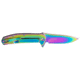 Kershaw Outcome, Folding Knife, Assisted Opening, 2.8" Drop Point, 8Cr13MoV Blade Steel, 6.7" Overall Length, Frame Lock, Rainbow PVD Finish, 2044RBW